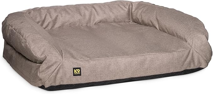 K9 Ballistics Tough Bolster Nesting Pillow Sofa Dog Bed with Removable Washable Cover - Durable, Water Resistant with Nonskid Bottom - XX-Large, Taupe Premium Finish