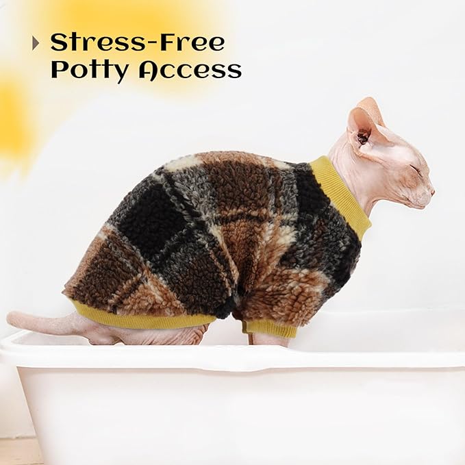 Cat Clothes -2 Legged Pullover Cat Sweater Soft Warm Pet Apparel Kitten Clothes for Kittens Only Elastic, Yellow M