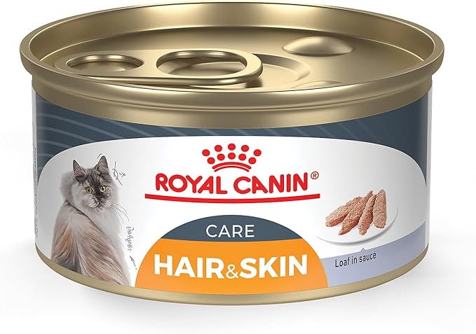 Royal Canin Feline Care Nutrition Hair & Skin Care Adult Loaf in Sauce Cat Food, 3 oz (Pack of 24)