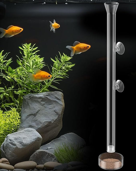 Pawfly 12 Inch Aquarium Feeding Dish Set - Clear Glass with 2 Suction Cups, Fish & Shrimp Feeder Tray for Fish Tank