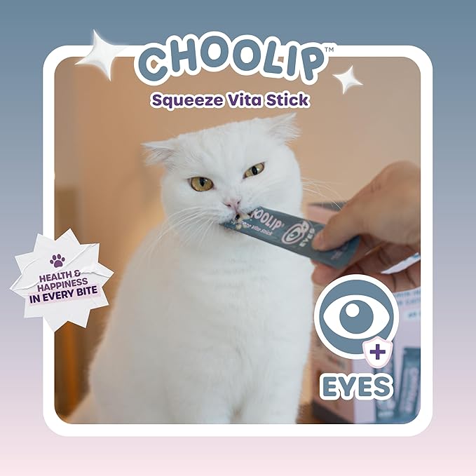 Squeeze Vita Stick Lickable Cat and Dog Treats – 7-Count Eye Support Sticks with Multivitamins, Soft Squeezable Paste for All Life Stages, Supporting Eye Health