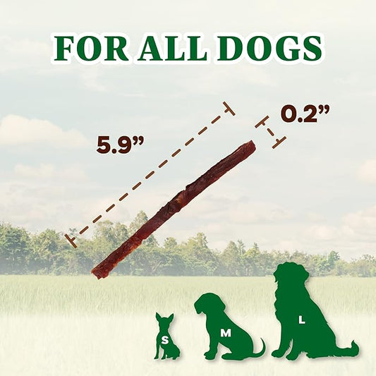 AFreschi Buffalo Dog Treats, All-Natural, Hypoallergenic, High Protein, Low Fat, Human Grade Puppy Chews – Healthy Grain-Free Training Treats, 4oz Jerky Strips