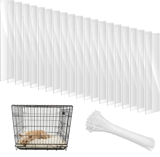 15 Pcs Pet Cage Liner, 14'' x 4.7'' Hamster Cage Rabbit Cage Liner Urine Guard Clear Cage Edge Liners for Bunny Guinea Pig Hamster Ferret Chinchilla Birds Small Animals Cage Accessories