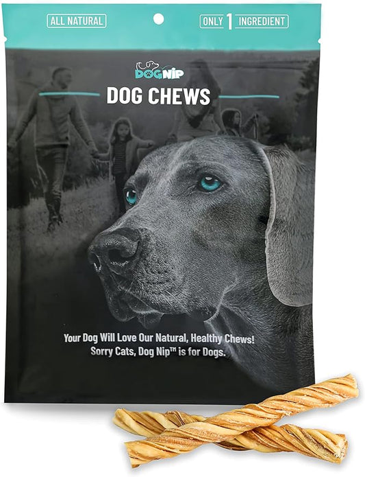 Dog Nip! 6" Tripe Twists - Crunchy Snack - Natural Grass Fed Organic Beef - Rawhide Alternative - Promotes Dental Health - Fully Digestible - Healthy Dog Treat Chews…