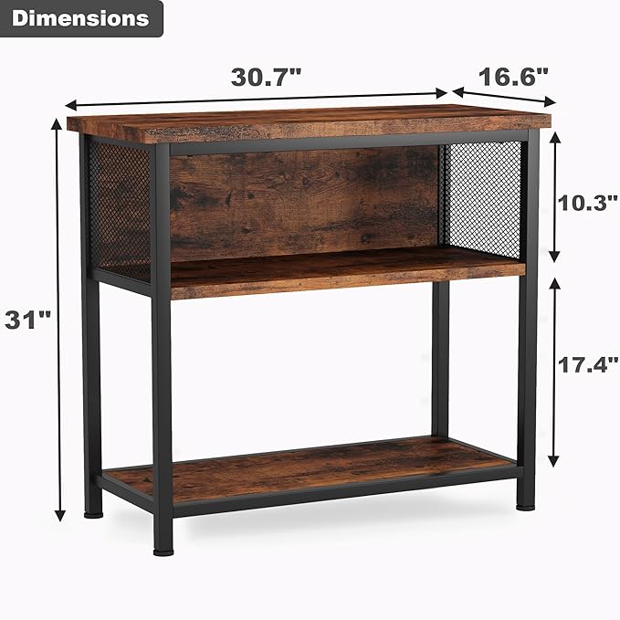 BSONE 20-29 Gallon Fish Tank Stand, Aquarium Stand Shelf, 0.71" Thickened Tabletop, 31" W x 17" D x 31" H, Rustic Brown