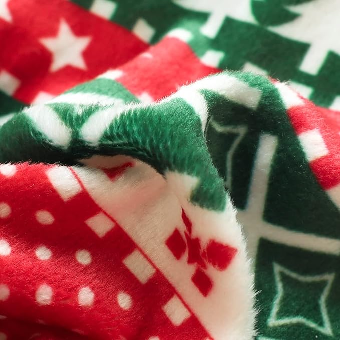 Fitwarm Dog Christmas Outfit, Holiday Pet Clothes for Small Dogs Boy Girl, Festive Pajamas with Feet, Puppy Onesie, Red, Green, Small