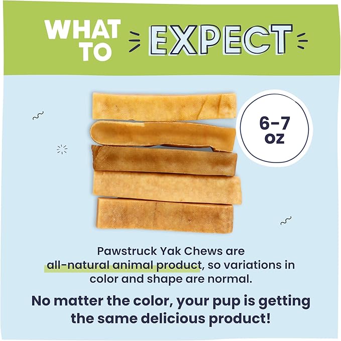 Pawstruck Large Yak Dog Chew (6-7 oz) - Natural Himalayan Yak & Cow Milk/Cheese Long-Lasting, Jumbo Treat for Dog, Best XL Thick Chew Stick - 5 Pack