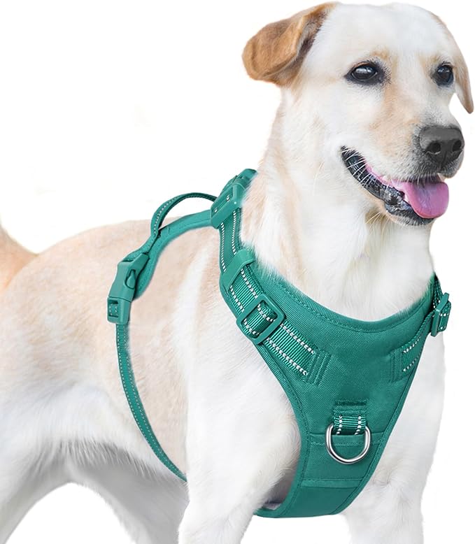 No Pull Dog Harness, Reflective Puppy Vest for Small Medium Large Sized Dog(MARRS Green,M)