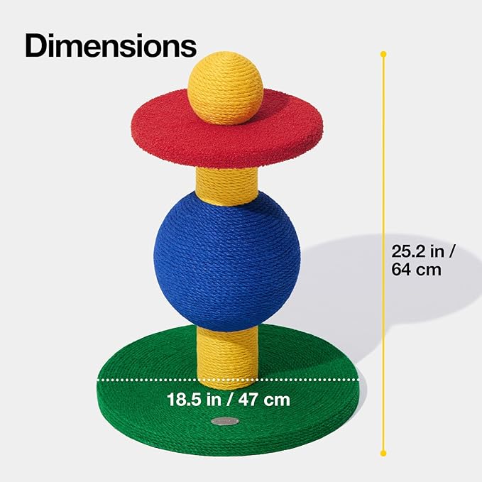 VETRESKA 25" Cat Tree, Sisal Coverd Scratching Posts with Playful Ball, Indoor Cats Furniture Activity Center for Cats Kittens