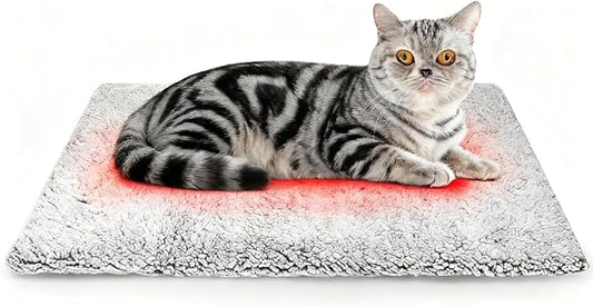 Self Warming Cat Bed, Self Heating Mat for Dog, Extra Warm Thermal Pet Pad with Non-Slip Bottom, Removable Washable Cover for Indoor Outdoor Non Electric (Black, 20x30in)