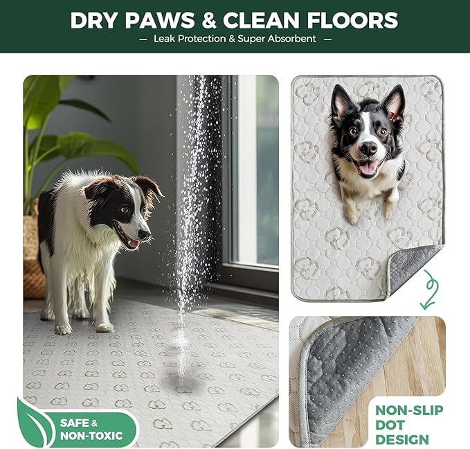 FXW Washable Pee Pads for Dogs, Puppy Pads with Super Absorbent, Specifically Designed for FXW Rollick/Homeplus 24inch 8 Panels Dog Playpen, 63" Square, Khaki, 1 Pack