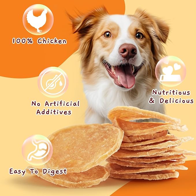 Jungle Calling Dog Treats, Single Ingredient Chicken Chips, Crunchy Jerky Chip Training Treat for Small Medium Large Breed Dogs, 6 oz