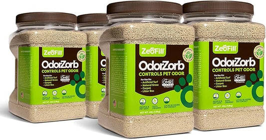 Zeofill Backyard Deodorizer – Eliminates Pet Urine Odors on Potty Patches, Artificial Turf, Grass, Lawns, Patios, Concrete & Playgrounds | Dog, Cat Litter Box Odor Eliminator & Freshener | 4 lbs.
