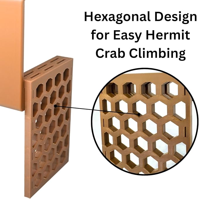 Hermit Crab Climbing Wall Foraging Cave | Hermit Crab Ladder Viewing Moist Hide Tank Enrichment Decor | Hideaway Decoration Accessories Supplies Toys Ornaments