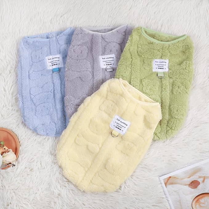 Warm Cat Apparel Cute Fluffy Cat Sweatshirt Cartoon Kitten Winter Coat Pullover Soft Skin-Friendly Knitwear (X-Large, Blue)