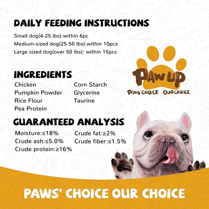Dog Treats Chicken Wrapped Pumpkin Biscuits, Rawhide and Gluten Free, w/Taurine Low Fat Chewy Training Treats,12.5 oz