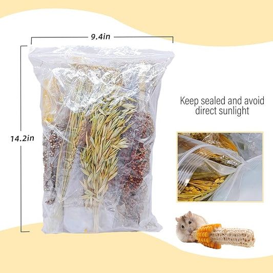 Natural Hamster Flower & Herb Habitat Deocr, Hamster Sprays Herbs Bedding Mate, Hamsters Cage Enrichment Decoration Accessories for Gerbil Dwarf Syrian Hamsters Mouse Guinea Pig Mice or Small Animals