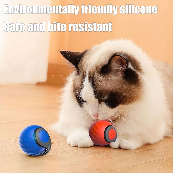 Interactive Cat Toys for Indoor Cats,Speedy Tail 2.0 Cat Toy, 2Packs and 4 Tails Speedy Tail 2.0 Automatic Moving Cat Toys Ball,Cat Toy,Two Speed Tails Adjustment (Orange + Blue)