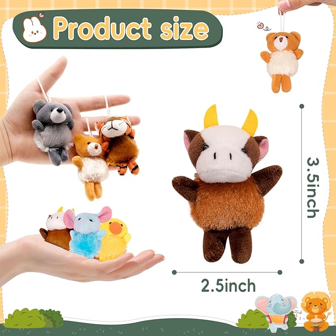 24 Pack Small Stuffed Animals Bulk Gifts for Kids (2.3/2"-2.5/3.5" Each), Party Favors Toys for Girls, Easter Basket Stuffers Christmas Stocking Plushies (24PCS)