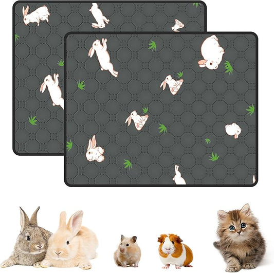 4-Pack Guinea Pig Cage Liner, 18in x 24in Fast Absorption Washable Bedding Pee Pads for Dogs Puppy Rabbit Small Animal Cage Mat, Leakproof & Non-Slip
