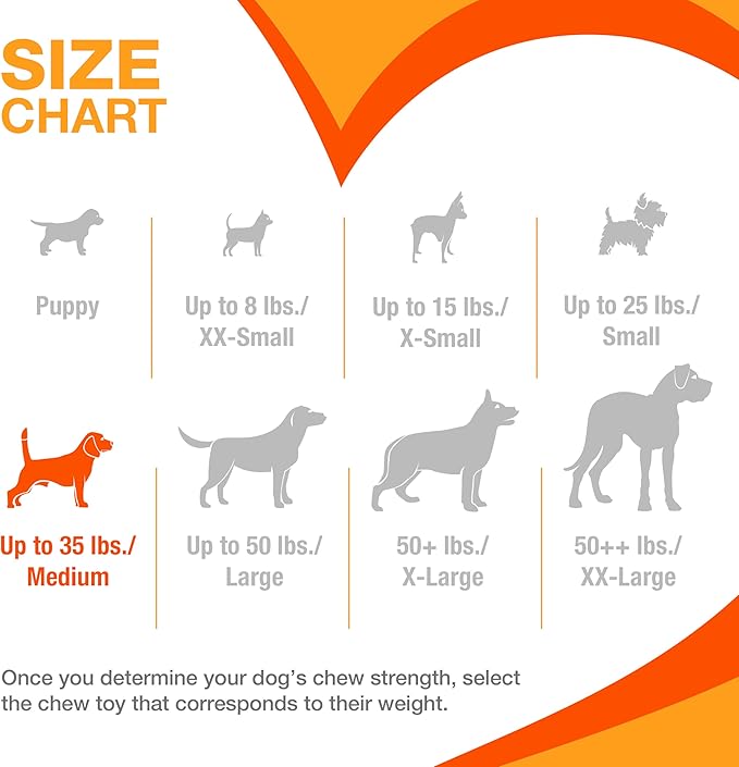 Nylabone Power Chew Classic Bone Chew Toy for Dogs, Durable Dog Toys for Aggressive Chewers, Peanut Butter Flavor, Medium/Wolf - Up to 35 lbs. (1 Count)