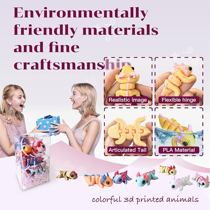 Mini 3D Printed Dragon Egg and 3D Printed Animals，Resin Figurines，Animal Miniature Figurines，Mini Egg Fillers，Teen Carnival Prizes (12pcs)