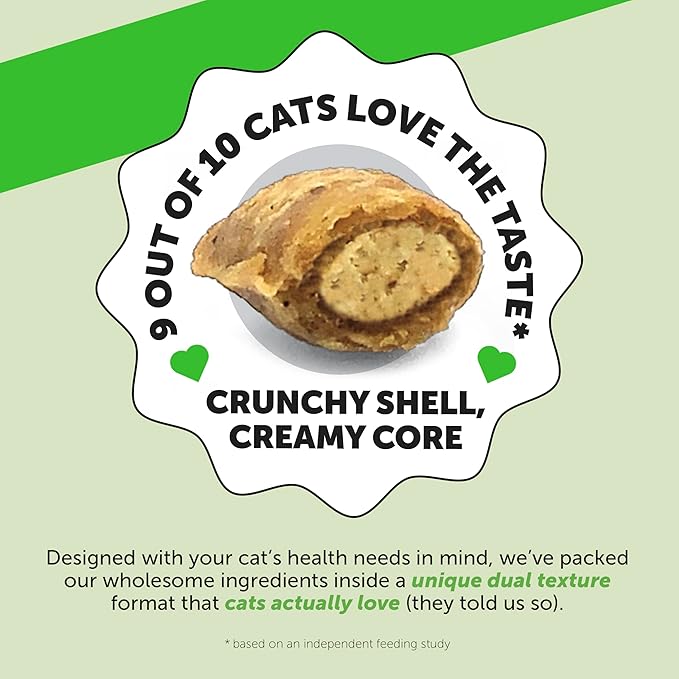 Cat Hairball Support Crunchy & Creamy Chews, Hairball Remedy Cat Treats, Furball Treatment, Supports Skin & Coat, Digestion, Vitamins & Hairball Medicine, Chicken (90-Day Supply)