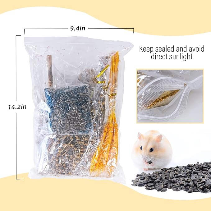 Natural Hamster Flower & Herb Habitat Deocr, Hamster Sprays Herbs Bedding Mate, Hamsters Cage Enrichment Decoration Accessories for Gerbil Dwarf Syrian Hamsters Guinea Pig Mice or Small Animals