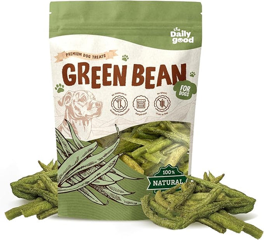Green Bean Chips for Dogs – 100% Natural Single Ingredient Dog Treats – Snappy & Crispy – High Fiber, Hypoallergenic, Grain-Free – Healthy Snack for All Breeds – 1.5 oz
