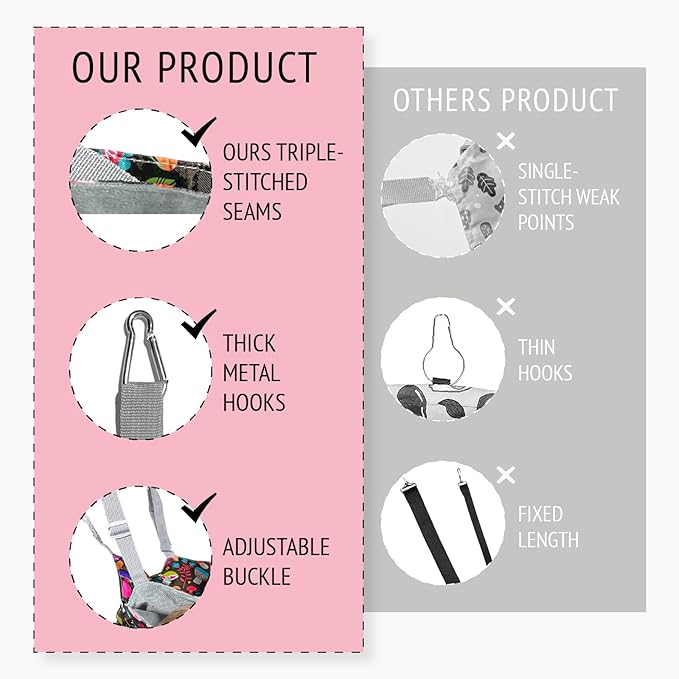 Guinea Pig Hammock,4 Pack Ferret Hammock Small Pets Hanging Hammock Ferret Hideout Bed Hamster Cage Accessories for Guinea Pig,Rat,Sugar Glider,Squirrel,Hamster(Mushrooms)