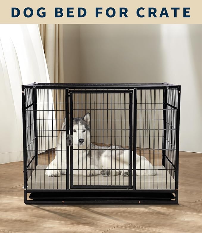 Waterproof Dog Bed for Crate, Hair Resistant Dog Beds with Washable Covers, Easy Clean Orthopedic Egg Crate Foam Pet Mat
