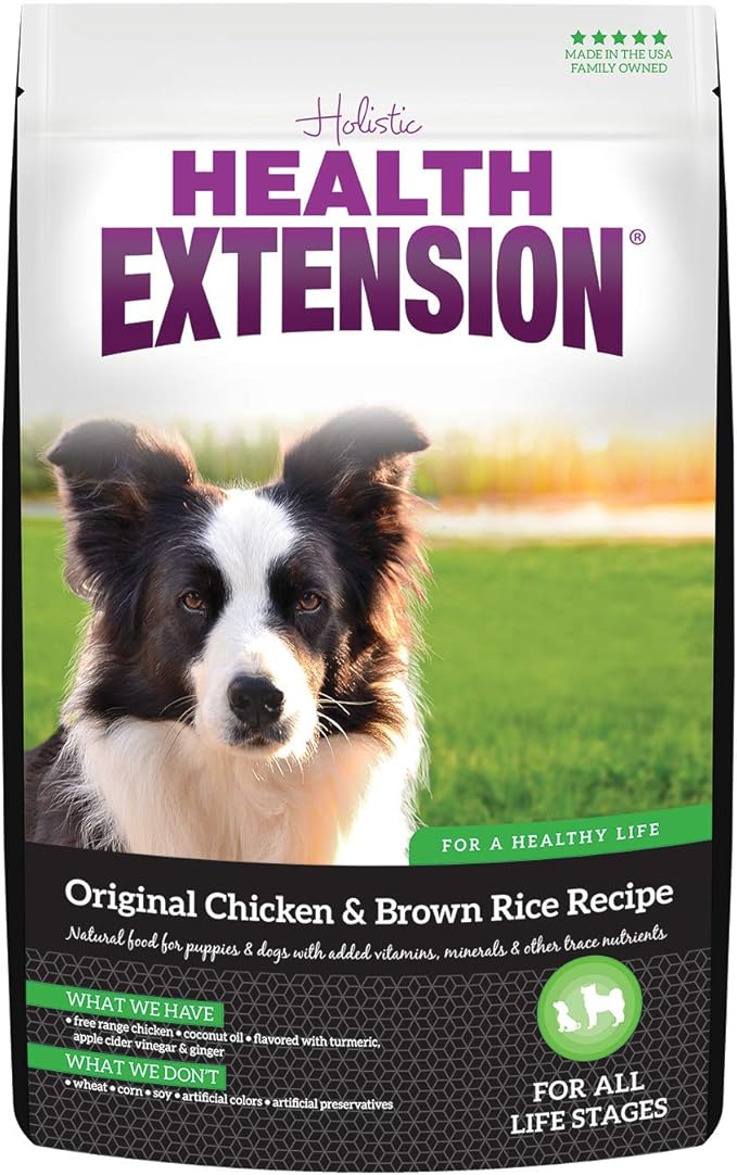 Health Extension Original Chicken & Brown Rice Dry Dog Food (4 lb / 1.81 kg) - Protein-Packed Formula with Probiotics, Omega 3 for Holistic Health in Dogs of All Life Stages