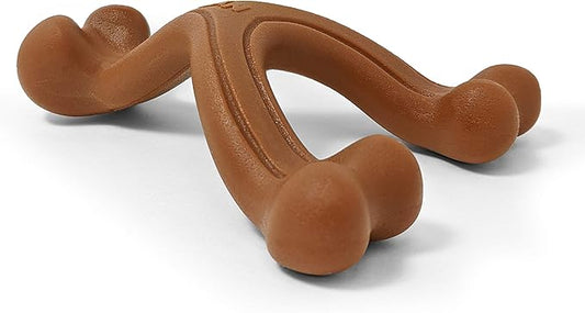 Nylabone Ergonomic Hold Wishbone Power Chew Toy for Dogs, Dog Toys for Aggressive Chewers, Bison Flavor, Large - Up to 50 lbs, 1 Count