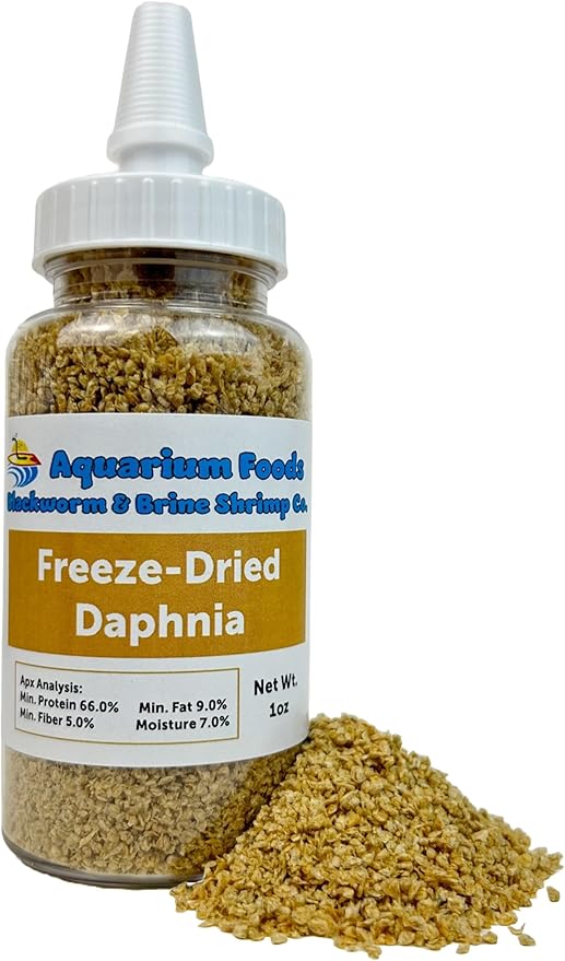 Aquatic Foods Inc. Freeze-Dried Daphnia for All Freshwater's, Marine's, Baby Pond Fish, Invertebrates, Corals, Anemones, All Tiny Nano, Fry and Babies…1oz Med Squeeze Bottle