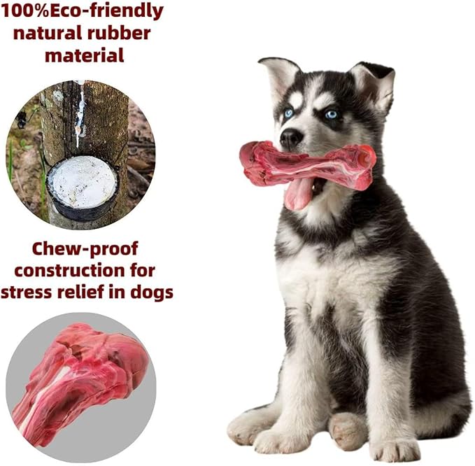 Ultra-Durable Dog Chew Toys for Aggressive Chewers – Indestructible Rubber&Nylon Bones, Tough Chew Toy for Large, Medium&Small Dogs Wear-Resistant,Bite-Proof,to Keep Them Busy