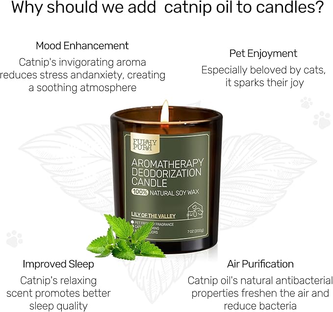 Odor Eliminating Candle, Lavender Cedar Scented Candle, Pet-Friendly Soy Candles, 60 Hours, 7 oz