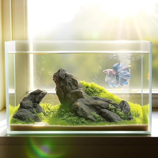 2 Gallon Glass Fish Tank, Nano Tank, Rimless Low Iron Aquarium for Betta/Goldfish/Snails/Shrimp and Aquatic Planting