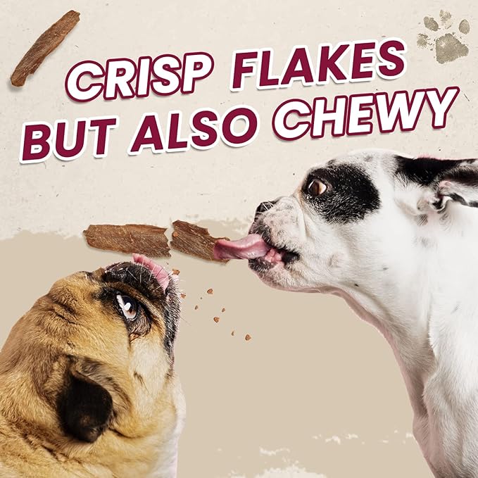 Dog Treats Jerky Duck Crisp Flakes, 1% Taurine Added, 6oz (170g), Duck Jerky Chip Flakes, High Protein Dog Training Rewards, Rawhide-Free, Gluten-Free
