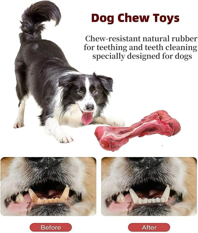 Ultra-Durable Dog Chew Toys for Aggressive Chewers – Indestructible Rubber&Nylon Bones, Tough Chew Toy for Large, Medium&Small Dogs Wear-Resistant,Bite-Proof,to Keep Them Busy