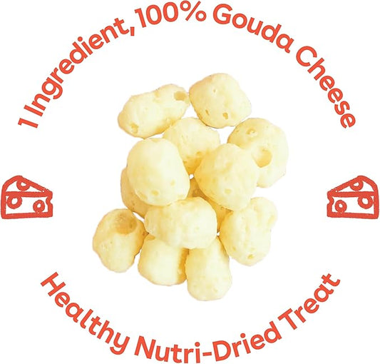 Pupford Cheese Crunchies, All-Natural, Healthy, Freeze Dried, Single-Ingredient Treat for Dogs & Puppies (Gouda, 7.50 oz)