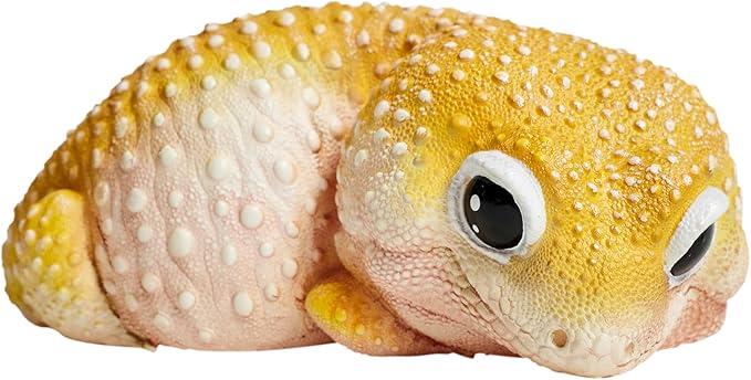 Animal Heavenly Body Series 2 Reptile Chubby Collectible Miniature - Gecko Statue for Home Office Decor, Realistic Sculpture (Eublepharis Macularius - Leopard Gecko (Tangerine))