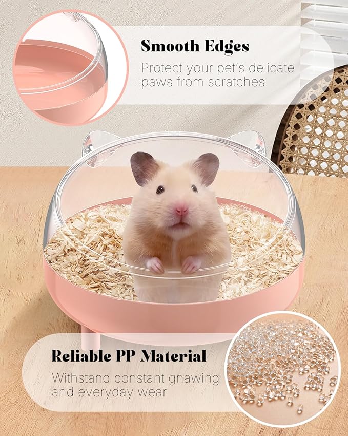 Pawfly Hamster Sand Bath Container, Hamster Sand Bath Box, Hamster Bathtub, Hamster Bathroom, Hamster Toilet, Plastic Dust Bath for Dwarf Hamsters, Syrian Hamsters, Mice, Gerbils & Small Animals