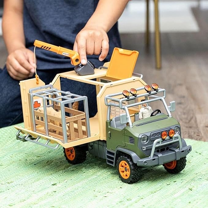 schleich WILD LIFE — 45-Piece Animal Rescue Toy Truck Playset with Ranger, Lion and Meerkat Figures, Playsets to Inspire Storytelling, Wild Animal Toys for Kids Ages 3+