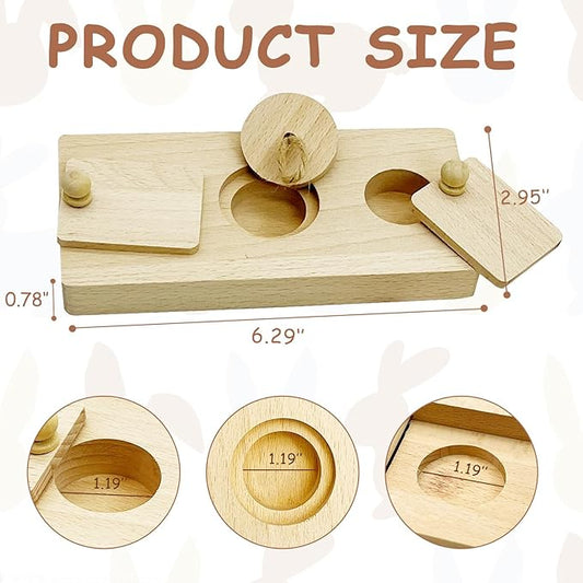 Hamiledyi Guinea Pig Foraging Toys Interactive Wooden Rabbit Toys Sniff n' Snack Rabbit Treats Bunny Toys Interactive Hide Treats Puzzle Snuffle Game for Rabbit Chinchilla Bunny Rats Gerbils (2 Sets)
