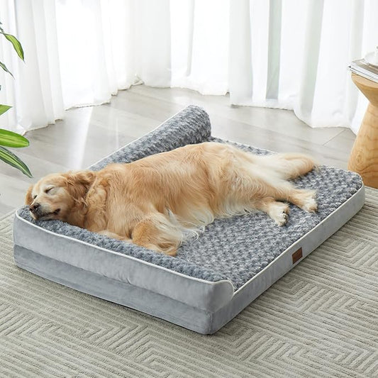 BFPETHOME Orthopedic Dog Bed for Large Dogs-Big Waterproof Sofa Dog Bed with Removable Washable Cover, Washable Pet Bed with Waterproof Lining and Nonskid Bottom,Pet Bed for Large Dogs