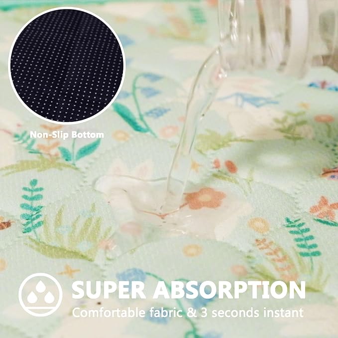 Guinea Pig Bedding, Guinea Pig Fleece Cage Liner 49x24 2Pack, Washable Waterproof Reusable & Anti Slip, Absorbent Guinea Pig Pee Pad for Small Animal, Rabbit, Bunny, Chinchilla, Green