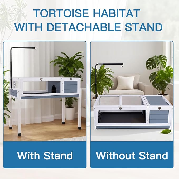 Tortoise Habitat Enclosure House Turtle Cage Indoor Reptile for Small Animals Lizards