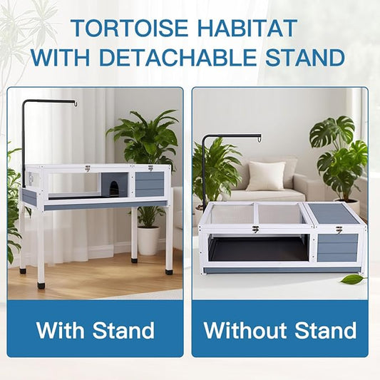 Tortoise Habitat Enclosure House Turtle Cage Indoor Reptile for Small Animals Lizards