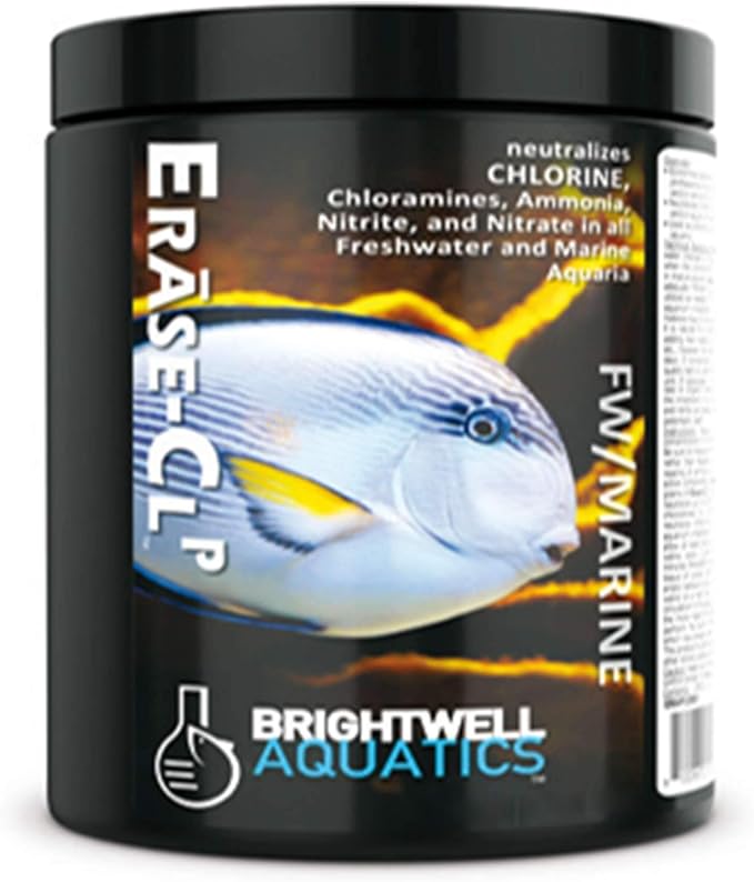 Brightwell Aquatics Erase CL P - Neutralizes Chlorine, Chloramines, Ammonia, Nitrite & Nitrate in Freshwater & Marine Aquariums, 250 ml