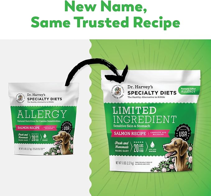 Dr. Harvey's Specialty Diet Limited Ingredient - Human Grade Dog Food for Dogs with Sensitivities - Salmon Recipe (Trial Size, 5.5 oz)